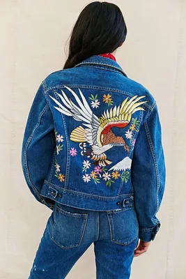 embroidered denim - Google Search | Одежда, Джинсовая одежда, Наряды