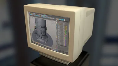 3d визуализированный монитор компьютера с белым экраном, компьютерный  монитор, монитор, экран монитора фон картинки и Фото для бесплатной загрузки