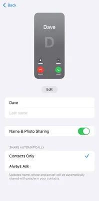 iOS 17: как настроить карточку контакта