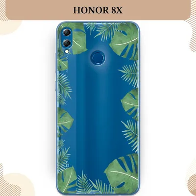 Силиконовый чехол на Honor 8X / Хонор 8Х Листья папоротника рамка,  прозрачный - купить с доставкой по выгодным ценам в интернет-магазине OZON  (232602415)