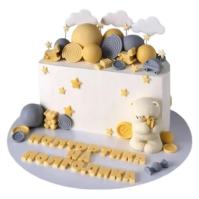 Торты,пряники и макарон в Instagram: «Полтортика на полгодика для  Полинки!Такой милый, прост… | Тематические торты, Торт микки маус, Торты  для новорожденной девочки