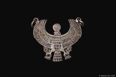 Ра-Хорахте - серебряная подвеска-амулет в древнеегипетском стиле