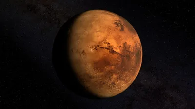 Обои для рабочего стола Марс планета 3д Космос 1366x768