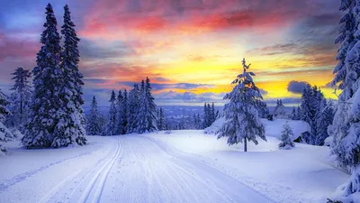 Картинки природа, зима, река, домик, лес, снег - обои 1366x768, картинка  №100321