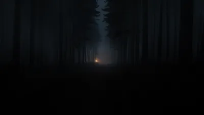 Картинки темный, лес, туман, деревья, забор - обои 1600x900, картинка  №419338