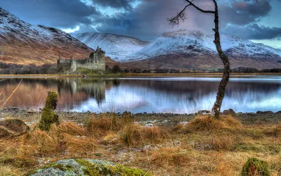 Обои для рабочего стола Шотландия Kilchurn Castle HDRI 1920x1200