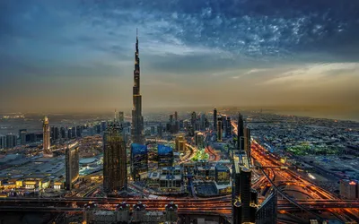Обои Бурдж Халифа,Дубай,ОАЭ Города Дубай (ОАЭ), обои для рабочего стола,  фотографии бурдж халифа, дубай, оаэ, города, дубай , вечерний, город, 4к,  бурдж, халифа, городские, пейзажи, объединенные, арабские, эмираты Обои для рабочего  стола,
