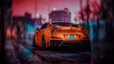 Обои на рабочий стол Авто Nissan GT-R стоит после дождя на городской  дороге, из игры Need For Speed, обои для рабочего стола, скачать обои, обои  бесплатно