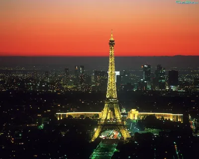 Обои на рабочий стол Эйфелева башня / Eiffel Tower на фоне ночного неба  Парижа, Франция / Paris, France, обои для рабочего стола, скачать обои,  обои бесплатно