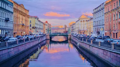 Обои город, здания, мост, река, сумерки, санкт-петербург картинки на рабочий  стол, фото скачать бесплатно
