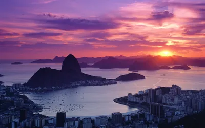 Фотография Рио-де-Жанейро Бразилия Copacabana Beach гора 1920x966