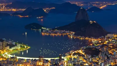 Картинка на рабочий стол панорамма, город, br, закат, рио-де-жанейро, rio  de janeiro 1024 x 768