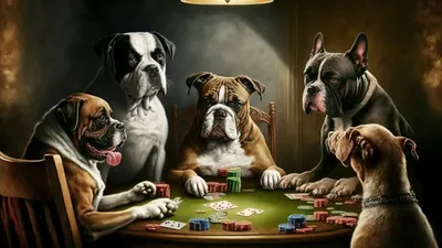 Собаки играют в покер, Собаки, Покер, Игра, Прикольные (3060x2048) - обои  для рабочего стола