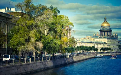 Картинка на рабочий стол санкт-петербург, russia, питер, набережная, st.  petersburg, лодки 2560 x 1600