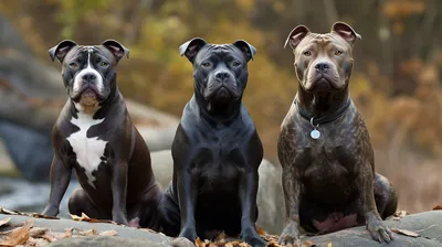 три собаки питбуля сидят на скалах и смотрят вверх, питбуль картинки фон  картинки и Фото для бесплатной загрузки