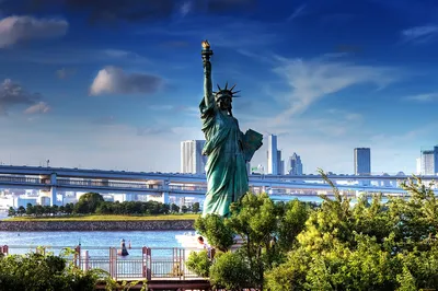 Обои Города Нью-Йорк (США), обои для рабочего стола, фотографии города,  нью, йорк, сша, статуя, свободы, небоскребы Обои для рабочего стола,  скачать обои картинки заставки на рабочий стол.
