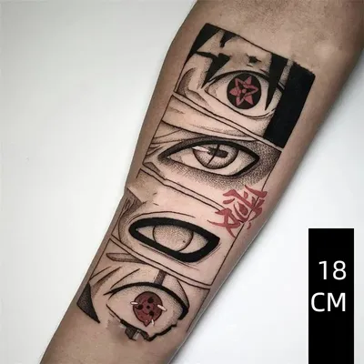 Временные татуировки аниме «глаза ниндзя», крутая переводная мультяшная  татуировка на руку, руку, боди-арт, водостойкая поддельная татуировка,  наклейка для женщин и мужчин | AliExpress