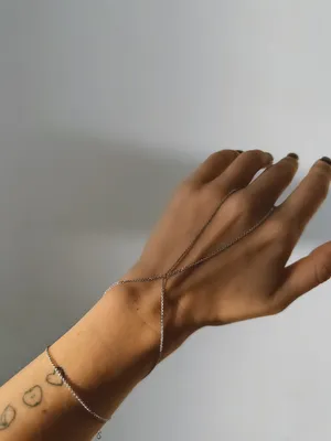 Серебряный браслет-слейв на цепочке на руку