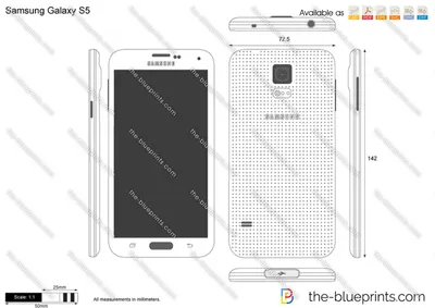 Samsung Galaxy S5 vector drawing