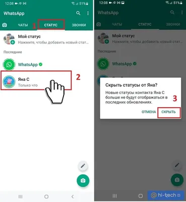 Как скрыть сетевой статус в WhatsApp