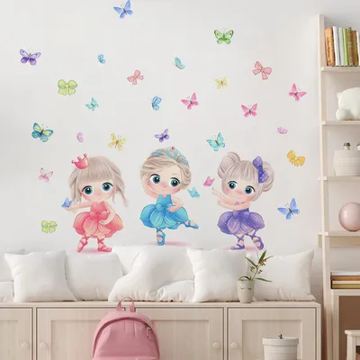 Интерьерные наклейки на стену в детскую комнату , декор детской комнаты ,  наклейки на стену в детскую комнату , набор наклеек на стену - купить с  доставкой по выгодным ценам в интернет-магазине OZON (596533067)