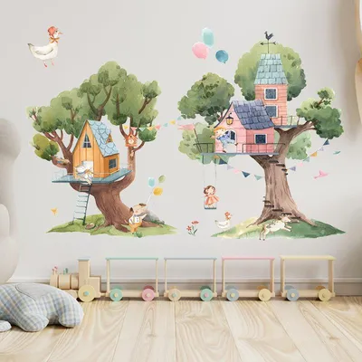 Оформление стен в детской, фото — дизайн стен в детской комнате | Houzz  Россия