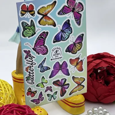 4Fun Наклейки бабочки для декора, стикеры на телефон и чехол 50шт