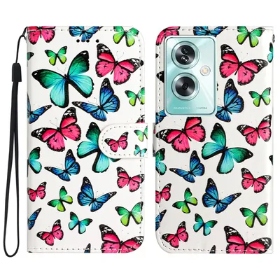 Для vivo Y27 4G цветной рисунок кожаный чехол для телефона (бабочки)