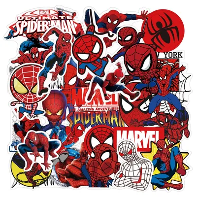 10/30/50 шт Disney Marvel мультфильм аниме Человек-паук Stikers скейтборд  ноутбук телефон мотоцикл автомобиль водостойкая наклейка детская игрушка |  AliExpress