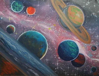 Солнечная система. Как нарисовать солнечную систему Планеты рисунок космос.  День космонавтики рисунок. Рисунок планет | Карандаши и краски | Дзен