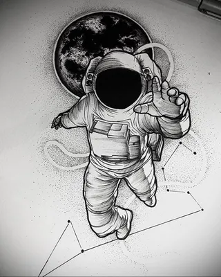 Человек в космосе карандашом - 53 фото