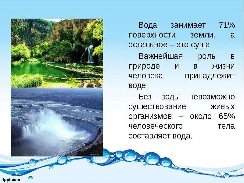 Примеры природной воды