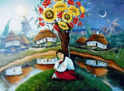ᐉ Картина по номерам Украинская девушка арт 30х40 см (KHO4988)
