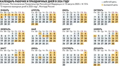 В России утверждены выходные и праздничные дни в 2024 году