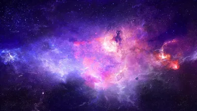 Обои на рабочий стол Космос в фиолетовых тонах, арт by TylerCreatesWorlds,  обои для рабочего стола, скачать обои, обои бесплатно