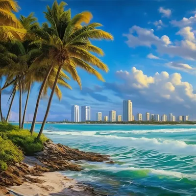 Океан, пальмы, пляж, Майами, …» — создано в Шедевруме