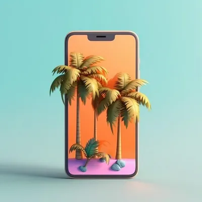 Скачать заставку на телефон море и пальмы | Пальмы, Фотообои, Природа