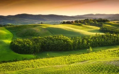 Тосканский пейзаж, Италия скачать фото обои для рабочего стола
