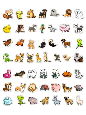 СтикСток Наклейки на телефон Животные для детей и творчества