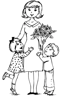 Раскраски День Мамы - распечатать бесплатно | Мишкины книжки
