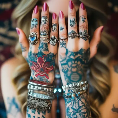 Красивые женские руки с кольцами на…» — создано в Шедевруме