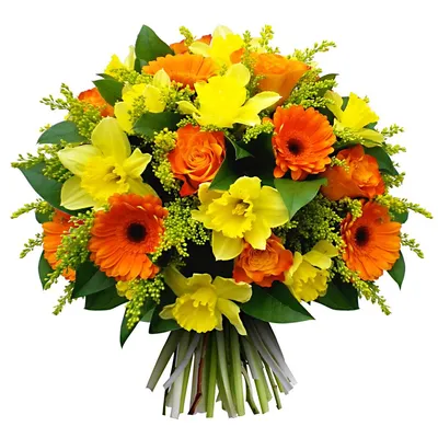 Купить Цветы в корзине с топпером «С Днем Рождения» №723