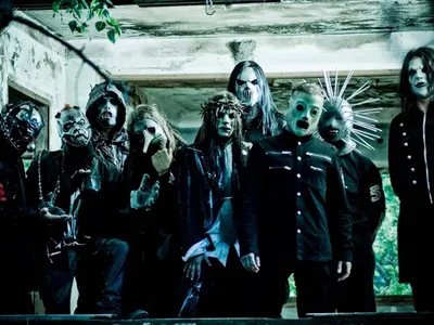 Обои на рабочий стол Группа Slipknot в сценическом образе, обои для рабочего  стола, скачать обои, обои бесплатно