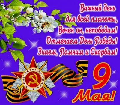 Позитивная открытка к 9 мая, со стишком • Аудио от Путина, голосовые,  музыкальные