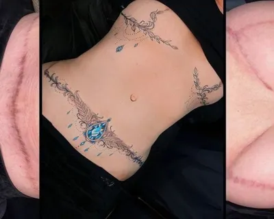 Фото татуировки на животе мужские ласточки сделать в тату салоне в Москве  по низкой цене