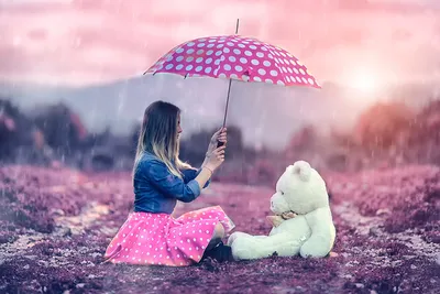 Скачать обои teddy bear, purple flowers, cute animals, bokeh, plush toys,  cute bear, teddy bear on plaid для монитора с разрешением 2880x1800.  Картинки на рабочий стол