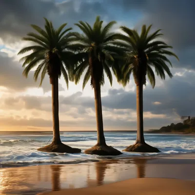 Фотообои Три пальмы у моря», (арт. 21490) - купить в интернет-магазине  Chameleon