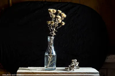 Вискоза плательная стрейч принт мелкие цветы на черном фоне