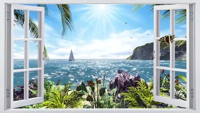 Красивый вид на море сверху, остров и дерево Стоковое Изображение -  изображение насчитывающей океан, естественно: 64366463
