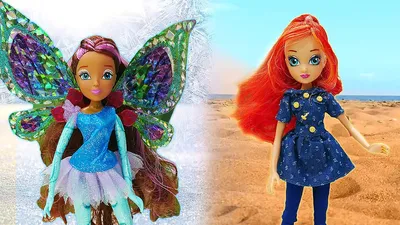 Куклы из Клуб Винкс (Winx) на пляже! Кристаллы погоды украдены. Волшебницы  против непогоды!@GullGirl - YouTube